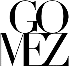 Logo Typographique Élégant GOMEZ Noir et Blanc Logo typographique superposé pour GOMEZ, avec 'GO' en haut et 'MEZ' en bas, utilisant une police serif élégante en noir et blanc.